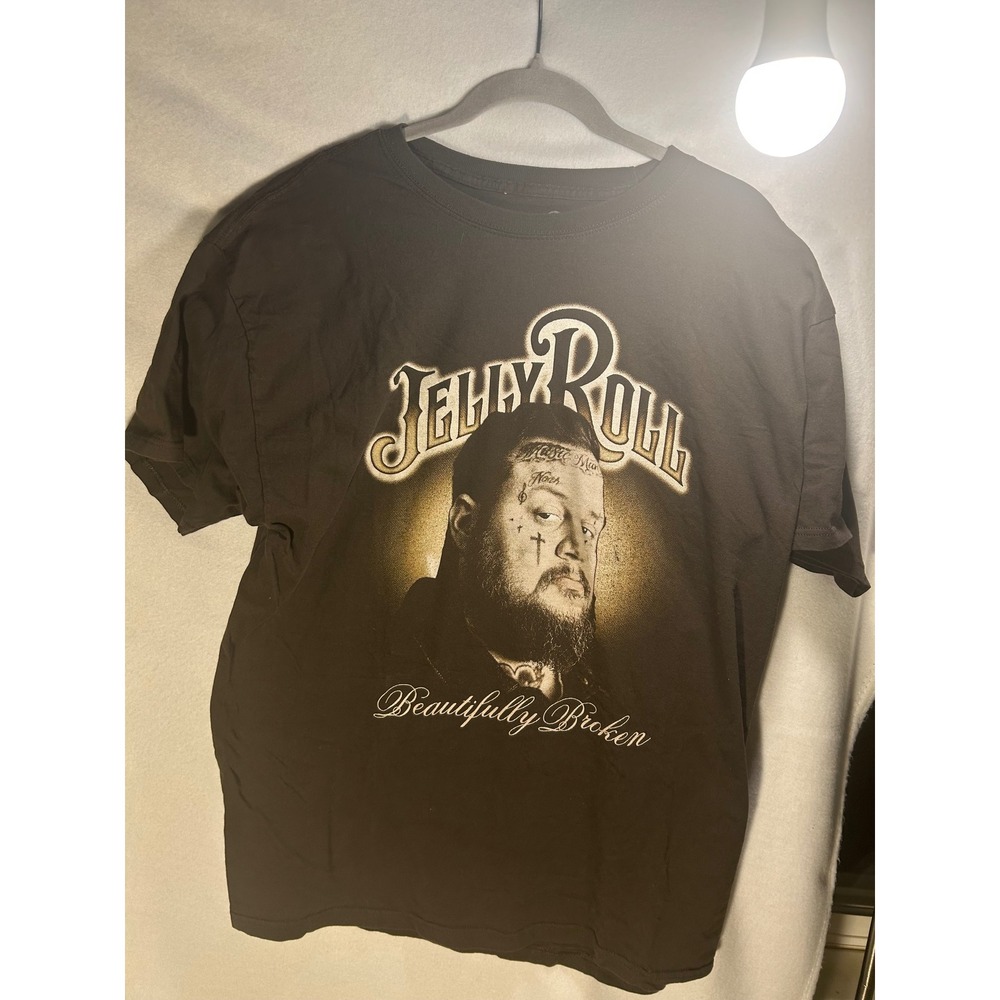 Jelly Roll Beautifully Broken Graphic T-Shirt Mens XL Black Tour Merchandise